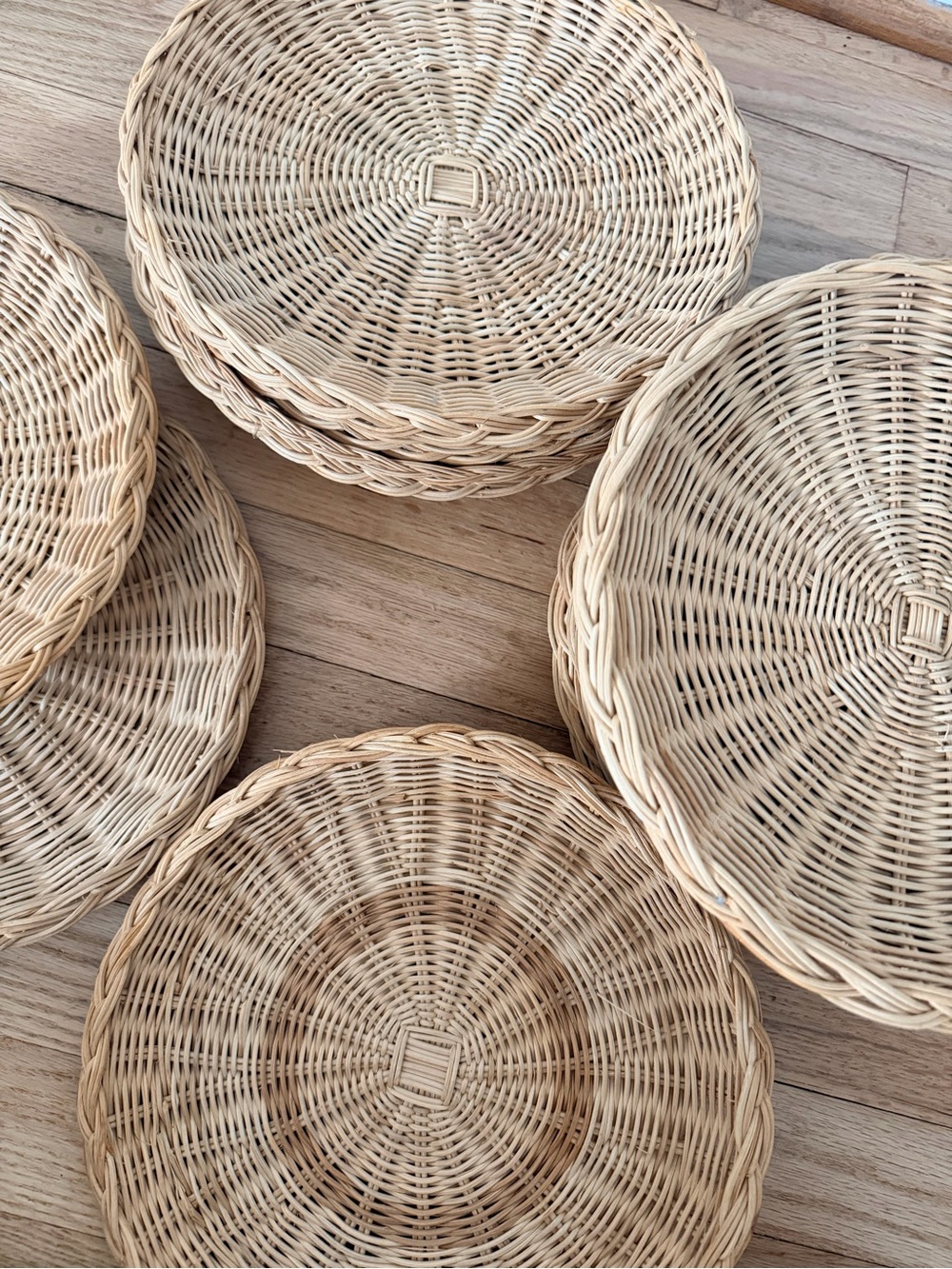 Vintage wicker woven baskets